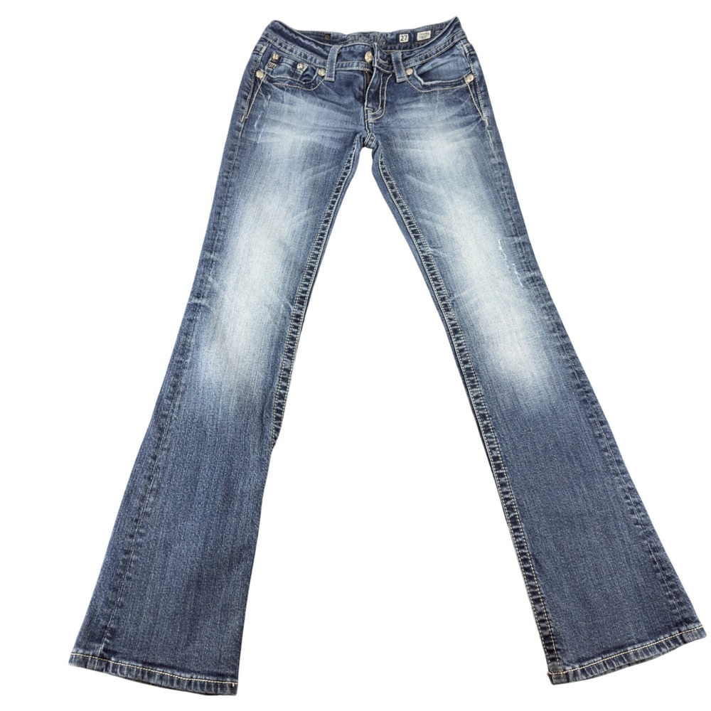 Miss Me Bootcut Jeans Wing Embroidered Blue Size 27 JP5498B